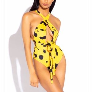 Matte Collection yellow swimsuit